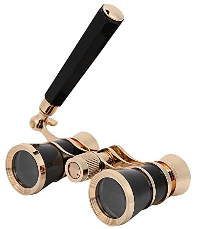 GLOGLOW Opern Fernglas Opera Gläsern Ferngläser Teleskop, 25mm Bak-7 Prisma DREI Farbe 3x25 Drama Brille Tragbare Kinderbesichtigung Optische Brille für Erwachsene Frauen Fernglas (Black)