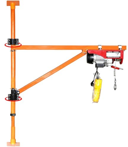 Jib Crane, Column Cantilever Crane, Indoor Roof Crane - Pole-Mounted Hoist Bracket with 180° Rotating Swing Arm, Ideal for Maintenance and Moving(65ft/20m,1763lb/800kg)