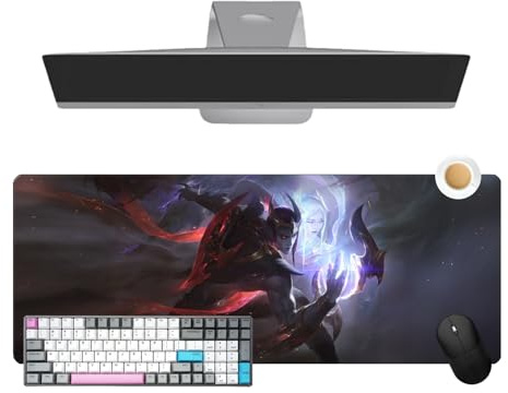 League Aphelios Tapis de Souris Anime – Grand Tapis Gamer 800×300×3 mm – Base Antidérapante et Impression HD