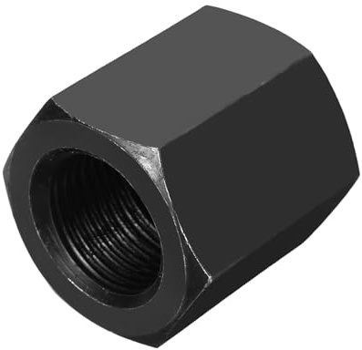 sourcing map Sechskant-Kupplungsmuttern, M24 x 2 mm, 38 mm Länge, Güteklasse 10,9, Karbonstahl, Vollgewinde, Verbindungsmutter, Bolzen, Feingewinde, Rohrverbinderbefestigungen, Schwarz