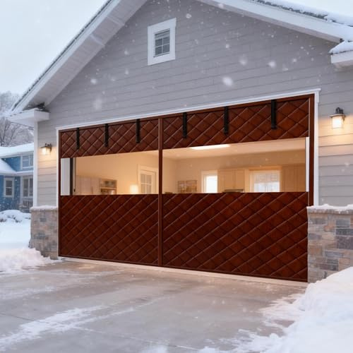 Moustiquaire pour porte d'entrée, Kit d'isolation for porte de garage multicolore plusieurs tailles(Browns,W244xH305cm)