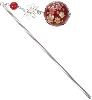 Angoily Élégantes Baguettes à Cheveux Japonaises Fleurs de Cerisier Artisanales Durables et Légères Accessoires Coiffure pour Femmes et Filles Adaptées aux Cheveux Longs et Occasions