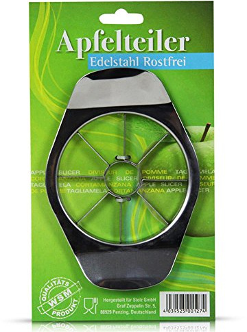 Edelstahl Apfelteiler Apfelschneider Apfel Obst Apfel Schneider Apfelspalter 15,5 x 11 cm