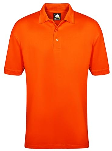 ORN Polo Shirt for Men Adult, Heavyweight Polo T-Shirt for Work & Casual Wear, Hard-Wearing Premium Quality Mens Workwear Poloshirt, 1150-Orange,2XL