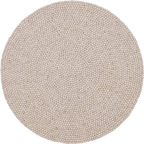 myfelt Filzkugelteppich Béla - Ø 140 cm, ideal für Schlaf-, Wohn-, Kinderzimmer, Flur & Bad
