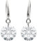 MYA art Damen Ohrhänger Ohrringe Hängend 925 Sterling Silber mit Zirkonia Solitär Kristall Stein Anhänger Weiß Brautschmuck Braut Klein MYAWGOHR-36