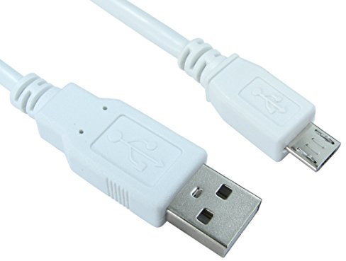 C4A® White 5m Micro USB Cable - Micro USB B to USB A Cable