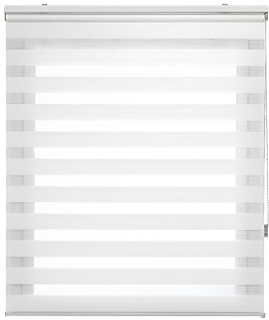 Uniestor basic duo rollo tag und nacht Cremefarben- doppelrollo 140 x 180 cm (Breite x Länge). Stoffgröße 137 x 175 cm. Fensterrollo zebra