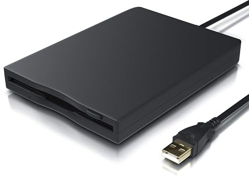YEY USB 3.5-inch Floppy Disk Drive - External 1.44 MB FDD Reader for Desktop/Laptop PC, Plug and Play Supports Windows 11,10,8,7,XP (Black)