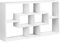 HOMCOM Pensile Libreria da Parete Sospesa 8 Vani in 3 Diverse Dimensioni, Mensola da Muro Design Antiribaltamento Pannelli di Truciolare Bianco 85x14.5x47.5cm Capacità: 20kg