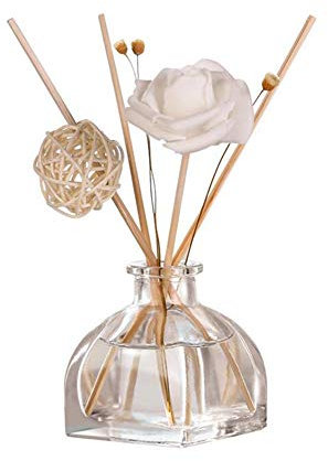 VANTOBEST 1Pcs Transparent Square Glass Diffuser Bottle Empty Refillable Fragrance Storage Container Dispenser Jars Pots Vials Case Diy Tool Accessories for Essential Oils Crafts (100ml/3.4oz)