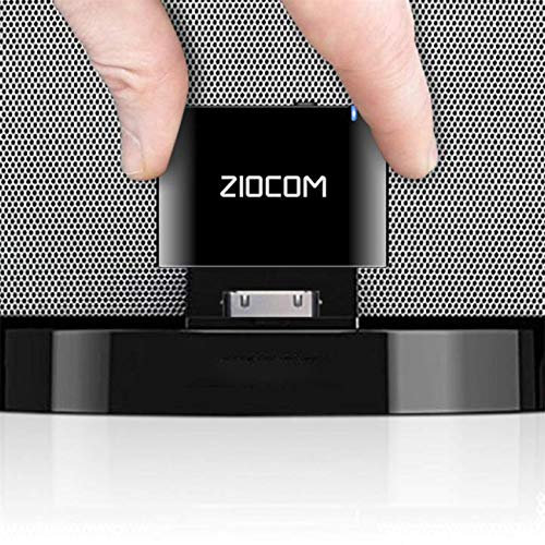 ZIOCOM 30 Pin Bluetooth Adapter Receiver for Bose iPhone iPod SoundDock and other 30 pin Dock Speakers with 3.5mm Aux Cable(Not for Car and Motorcycle) (Gray)