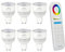 LIGHTEU®, 6x 6W GU10 RGB + CCT LED-Strahler Farbwechsel und CCT WW CW Temperatur einstellbar, original Mi-Light, Glühlampe mit 8-Zonen-Fernbedienung (6x FUT106 + FUT089)