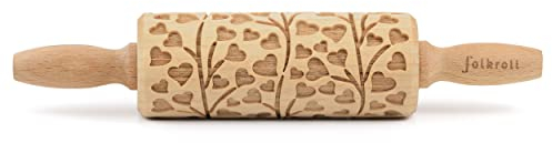 Folkroll 3D-Motiv-Teigrolle 23 cm Spring Hearts
