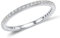 namana Schmaler Sterling Silber Ring für Damen. Bandring mit Zirkonia-Edelsteinen. 925 Sterlingsilber Ringe für Frauen mit Zirkonia Steinen. Ring Größe 54