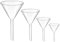 ULTECHNOVO Lot de 4 entonnoirs en verre transparent à manche court pour poudre liquide filtre organique analytique laboratoire verrerie diamètre 40 mm 50 mm 75 mm 100 mm
