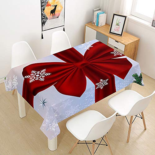 Ouduo Weihnachten Tischdecke, Rechteckige Waschbare Tischdecke Schmutzabweisend für Weihnachtstischdecke - Größe und Farbe wählbar - Neujahr Tischdeko Wohnkultur (Weihnachtsbogen,140x200cm)