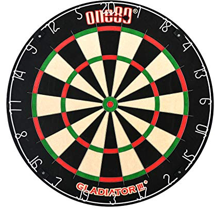 ONE80 Dart Gladiator 3 Plus Bristle Dart Board Dartboard Turnierboard Dartscheibe Inklusive Rotafix