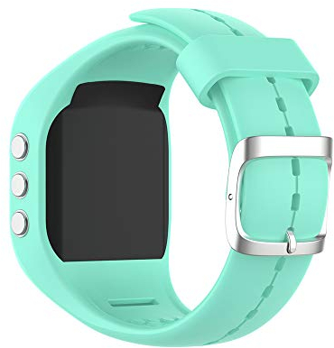 KINOEHOO Ersatzarmband kompatibel mit Polar A300 Edelstahl Armband Weiche Silikon Uhrenarmbänder.(Blaugrün)
