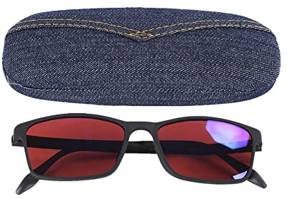Vollbild-Brille zur Korrektur der Farbenblindheit ， Tragbare Rot-Grün-Brillen für Farbenblindheit verbessern die Fähigkeit zur Farbauflösung Unisex-Brillen mit Aufbewahrungskoffer für Männer und Fraue
