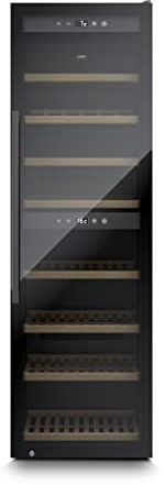 CASO WineExclusive 180 Smart - Design Weinkühlschrank für bis zu 180 Flaschen - Zwei getrennte Temparaturzonen einstellbar von 5°-20°C für Rot- & Weißwein, LED beleuchtet, mit Wi-Fi Modul und App