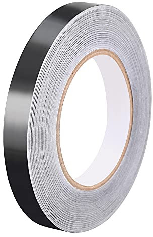 sourcing map Ruban adhésif en feuille d'aluminium noir mat non réfléchissant 15 mm x 50 m pour chauffage, climatisation, étanchéité, patch chaud et blocage de la lumière