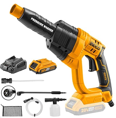 Ingco Cpwli20082 Idropulitrice A Batteria 20 V Con Batteria E Caricabatterie 2 Ah Accessori Inclusi