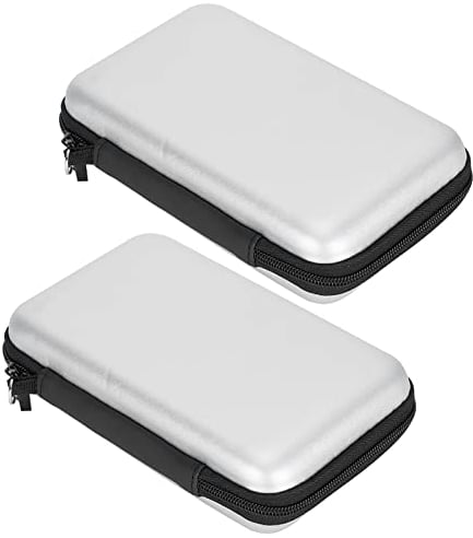 Portable EVA Storage Bag for 3DS XL 3DS LL Handheld Game Consoles ¨C Includes 8 Game Card Slots and Full Zipper Closure ¨C Lightweight Carry Case for 3DS Systems (Silver Gray)