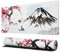Ovenbird Japanese Mountains with Cherry Blossom Extended Gaming Computer Mouse Pad, Cute Anime Mouse Pad for Desk, Kawaii Desk Mat for Keyboard and Mouse, Black and White, 31.5 x 11.8 x 0.12 inches