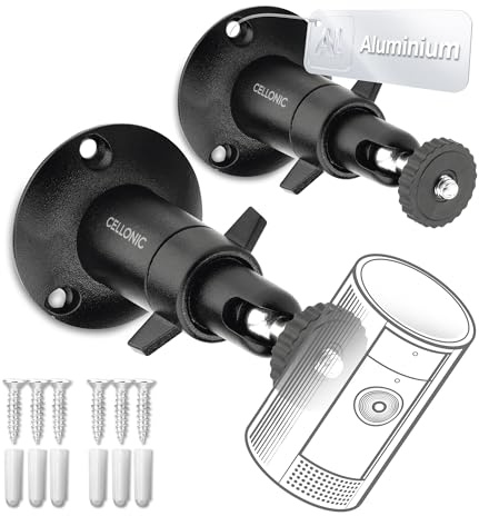 CELLONIC 2X Camera Bracket Compatible with Eufy eufyCam 3, Eufy eufyCam E | Black , Secure & Stable Hold, for Eufy eufyCam 3