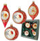 Krebs Glas Lauscha - Weihnachtsdekoration/Christbaumschmuck aus Glas - Reflex Weihnachtsbaumanhänger - Farbe: Rot - 4 Stück - Größe: ca. 9 cm