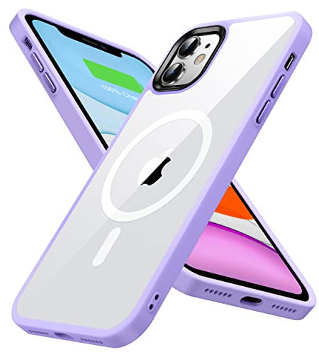 Olialia Strong Magnetic Case for iPhone 11, [Compatible with MagSafe] [Military Drop Protection] Skin-friendly Touch Shockproof Protective Slim Phone Cover 6.1 inch, Purple