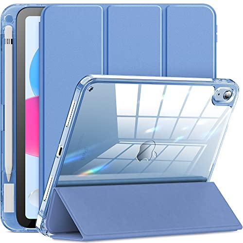 INFILAND Coque pour iPad (A16) 11ème Génération 11 Pouces 2025/iPad 10ème Génération 10,9 Pouces 2022, Étui Housse de Protection Transparent Total avec Porte Pencil, Réveil/Sommeil Auto, Bleu