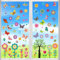 148 Blatt Fensterbilder Frühling Selbstklebend, Fensteraufkleber Kinder Wiederverwendbar, Bunte Schmetterlingsblumen-Fensterdeko für Frühlings und Sommerdekoration/Ostern/Partyzubehör usw