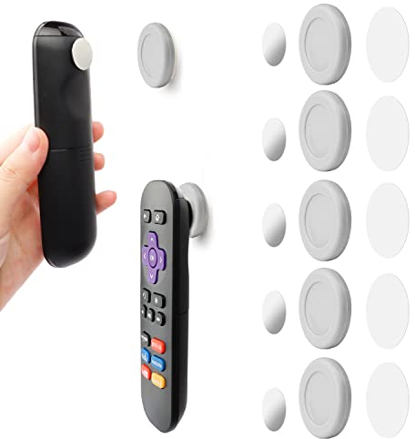 FIDWALL 5er Pack Magnetischer Fernbedienungshalter Wandmontage Halterungen Ohne Bohrlöcher Telefonauflade-Organizer Aufbewahrungsbehälter für Zuhause Büro Schule - Starke Magnete (Grau)