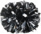 Lovecheer 2 x Pompons, Cheerleader, Metallic-Schwarz und Silber, professionelle Cheerleader-Pompons mit Schlagstock-Griff, für Kinder, Erwachsene, Performance, Party, Tanz, Jubeln