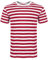 Mens Womens Tshirts Ladies Striped Short Half Sleeves Cotton Top Round Neck Kids Casual Crewneck Summer Wears (Red/White 9-10 Years)