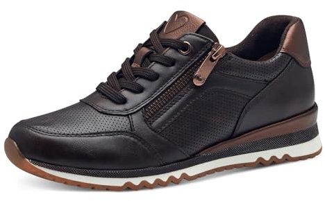 MARCO TOZZI Damen Sneaker flach Vegan Freizeit, Braun (Mocca Comb), 40 EU