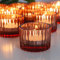 Vohocandle Rose Gold Tea Light Holders set of 12 for Valentines Day, Ribbed Tealight Holders Glass for Wedding, Cute Votive Candle Holder for Room Decor (3.5cmH *5cmW)