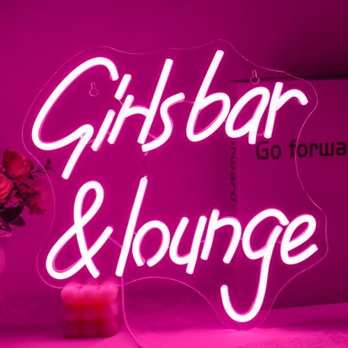Horseneon Girls Bar Lounge Neonlichtschild Rosa Neonschild Buchstabe Personalisierte Neonschilder Dimmbares LED-Neonlicht USB Neonlichter für Schlafzimmer Bar Geschenke für Mädchen