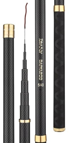 Stipprute Superlicht Harte Fischereistange 98% hohe Kohlefaser Teleskop Schwarzes Griff Bachpol3. 6m4,5m7,2m8m9m10m Fahrkarpfenstange Angel Rute (Größe : Dark Grey_2.7M)