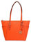 Michael Kors Charlotte Große Handtasche aus Saffiano-Leder mit Reißverschluss oben, Poppy Orange