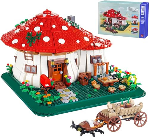 BOYORC Mushroom House Building Blocks sets for adult, Creative Ideals Bonsai Treehouse Plants Building Block set, Best Gift for Boys, Girls or Adults 2233PCS