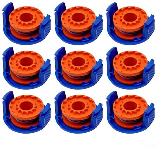 9 Pcs Trimmer Replacement Spool Line with Spool Cover Compatible with MacAllister MGTP18Li 1.5mm 1x2.5m Grass Trimmers