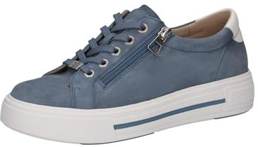 CAPRICE Damen Sneaker flach aus Leder mit Reißverschluss, Blau (Lt.Blue Suede), 37.5 EU
