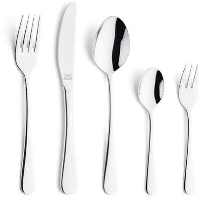 Beckmann & Rommerskirchen Besteck Set Viva 30-teilig | Edelstahl Besteck 6 Personen | Spülmaschinenfest | Essbesteck Edelstahl 18/10 hochglanzpoliert