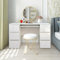 UMAIL High Gloss White Dressing Table with 6 Drawers Home Office Computer Desk Study Table for Home Bedroom Office 120(L) x50(W) x70(H) cm