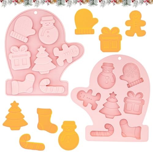 Christmas Silicone Moulds, Chocolate Shapes Candy Mold for Xmas New Year Party Cake Decoration A8ST7LMJ