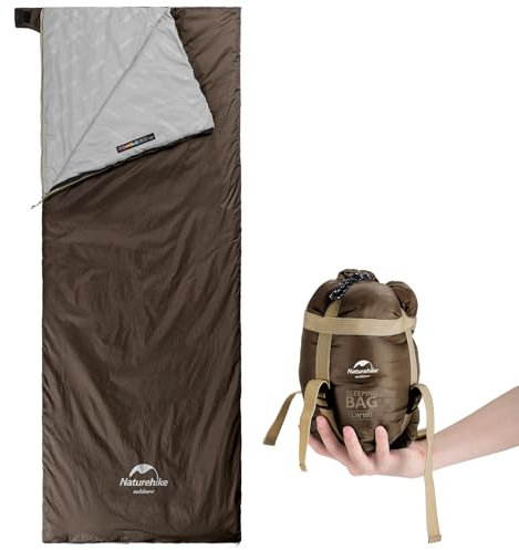 Naturehike Ultraleichter Sommerschlafsack, weicher Komfort, Reiseschlafsack, wasserdichter Schlafsack für Camping, Wandern – Braun, 205 × 85 cm