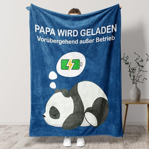 Welsky Vatertagsgeschenk für Papa, Papa Geschenk Flanell Decke, Geburtstag Dankeschön Vatertag Weihnachten Hochzeit Geschenk für Vater, Blau Decken(50in*60in)